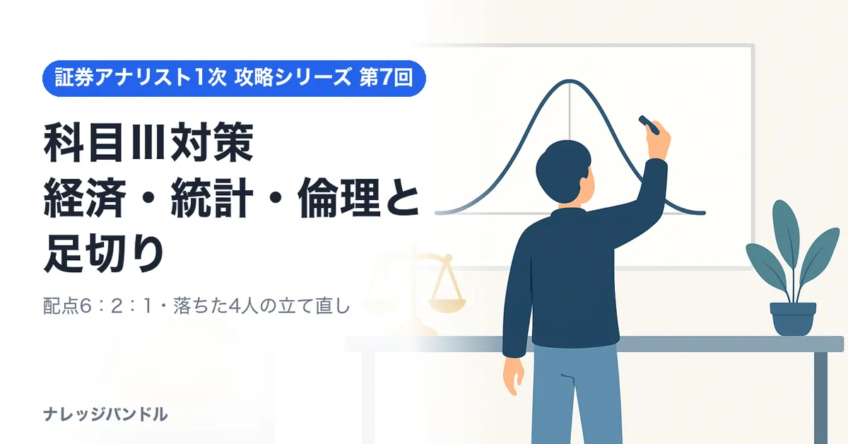 証券アナリスト1次 科目Ⅲ対策:経済・統計・倫理と足切り