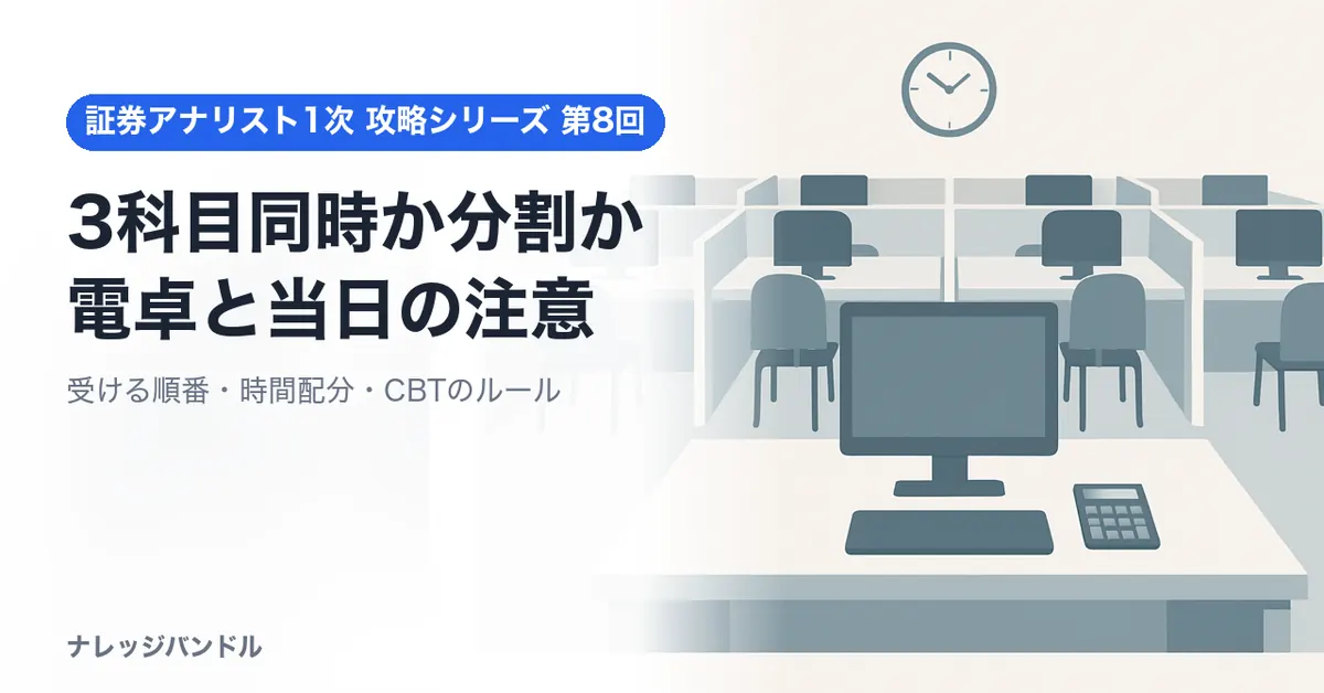 証券アナリスト1次は3科目同時か分割か