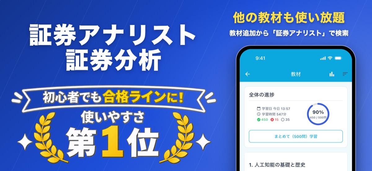 証券アナリスト 証券分析 対策教材の画面(ナレッジバンドル)
