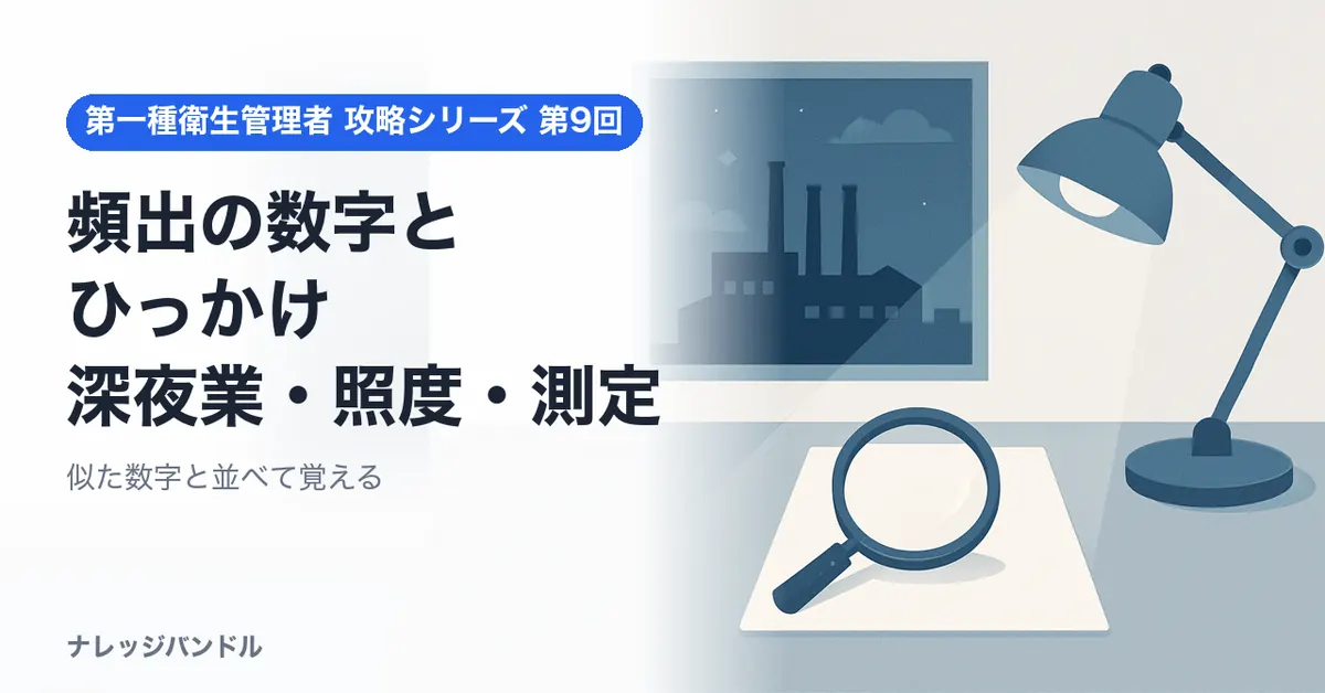 第一種衛生管理者の頻出の数字とひっかけ 深夜業・照度・測定