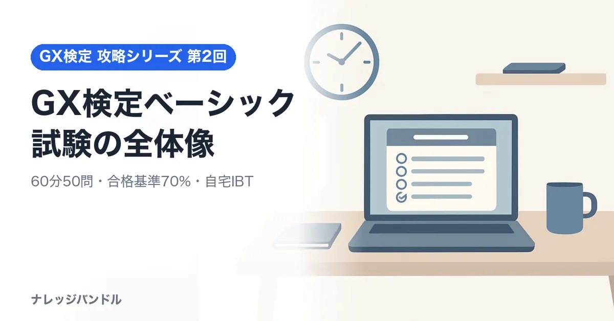 GX検定ベーシックの試験概要：60分50問・合格基準70%
