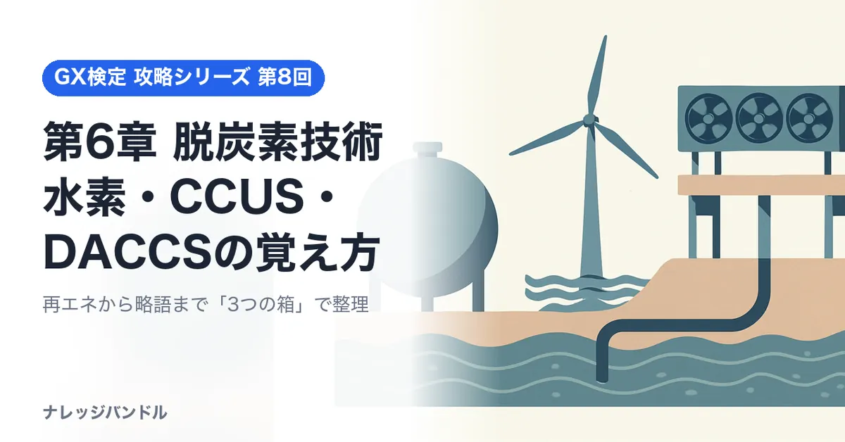 GX検定ベーシック第6章対策：脱炭素技術の覚え方