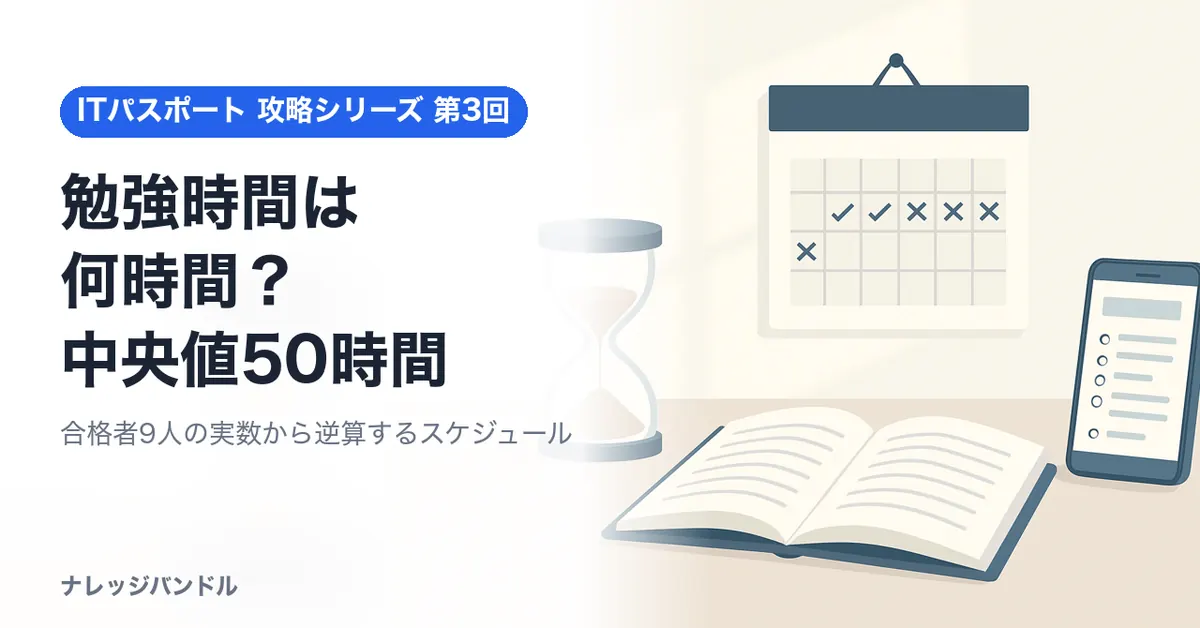 ITパスポートの勉強時間は何時間？合格者9人の実数
