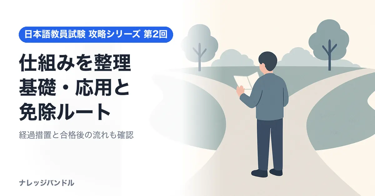 日本語教員試験の仕組み　基礎・応用・免除ルートと経過措置