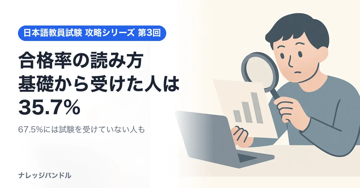 日本語教員試験の合格率の読み方　基礎から受けた人は35.7%