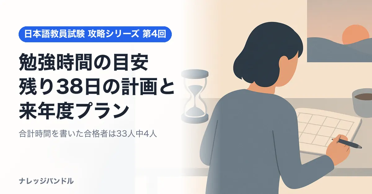 日本語教員試験の勉強時間 残り38日の直前計画と来年度プラン