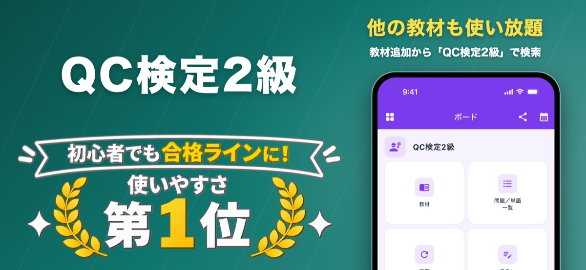QC検定2級 対策教材の画面(ナレッジバンドル)
