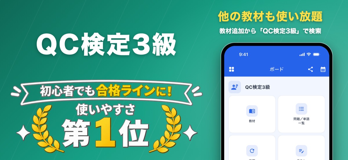 QC検定3級 対策教材の画面(ナレッジバンドル)