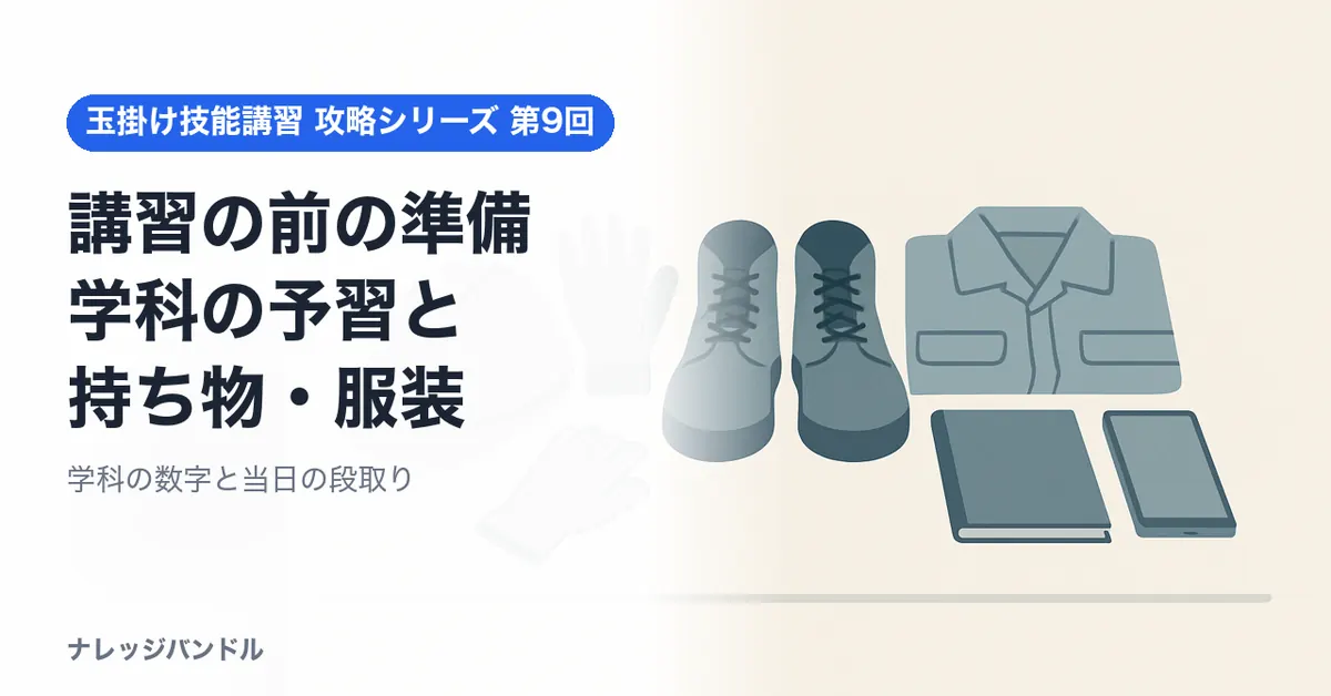 玉掛け技能講習の前の準備:学科の予習と持ち物・服装