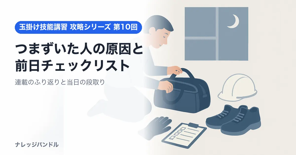 玉掛け技能講習でつまずいた人の原因と前日チェックリスト